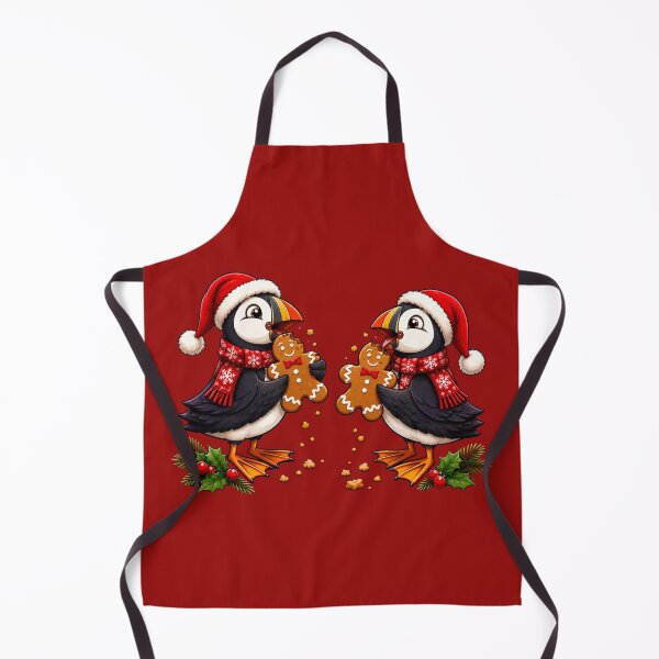 Item preview, Puffins eating Christmas cookies designed and sold by Konvero.