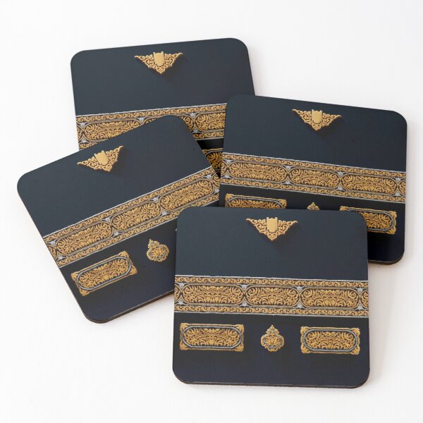 Item preview, Kaaba Inspired Gold Ornament Pattern – Sacred Islamic Art on Black designed and sold by D-Islamic.
