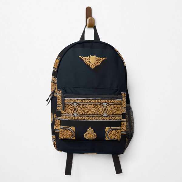 Item preview, Kaaba Inspired Gold Ornament Pattern – Sacred Islamic Art on Black designed and sold by D-Islamic.