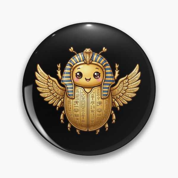 Item preview, Golden Pharaoh Scarab Beetle - Royal Egyptian King Scarab Hieroglyphs designed and sold by Fulaly.