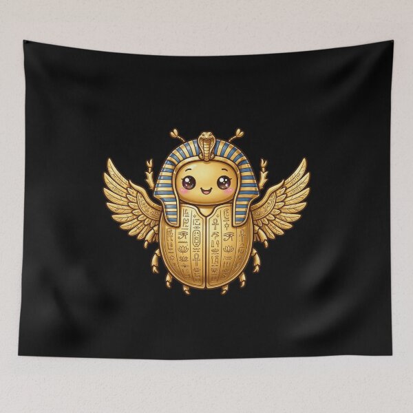 Item preview, Golden Pharaoh Scarab Beetle - Royal Egyptian King Scarab Hieroglyphs designed and sold by Fulaly.
