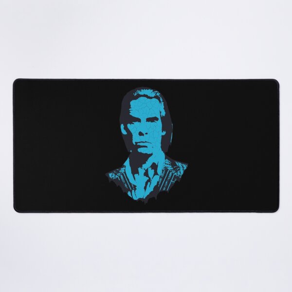 Item preview, Nick Cave Gothic Rock Cyan Distressed Halftone Portrait Art designed and sold by surmind.