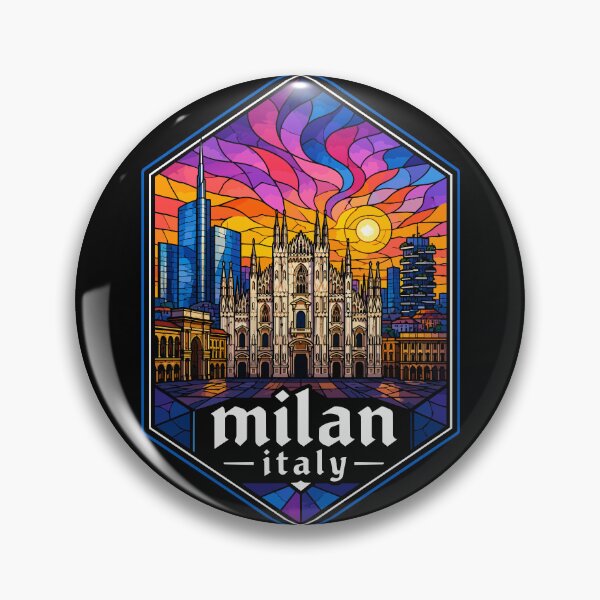 Item preview, Milan Italy Stained Glass Travel designed and sold by TomFrontierArt.