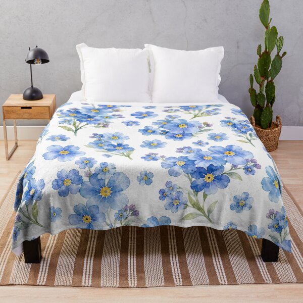 Item preview, Blue Forget Me Not Watercolor Floral Pattern designed and sold by Owcomm.