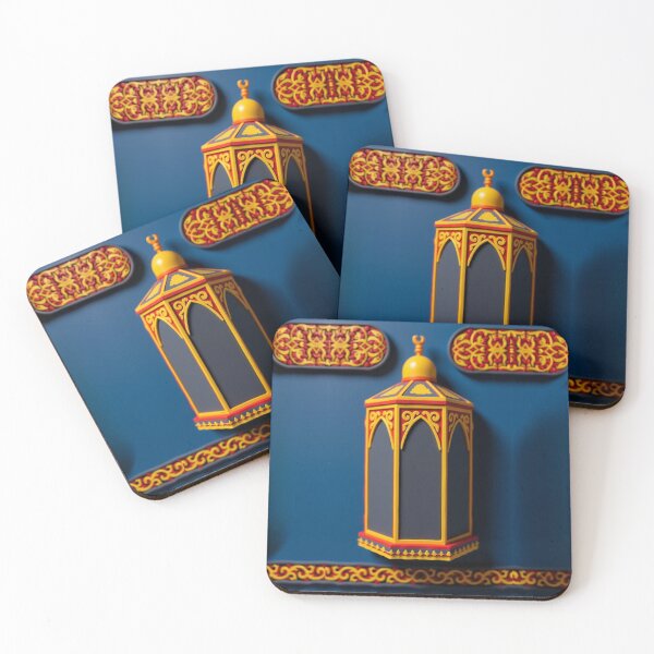 Item preview, Sacred Makkah Inspiration (V.1) – Kaaba Gold and Royal Blue Lantern Art designed and sold by D-Islamic.