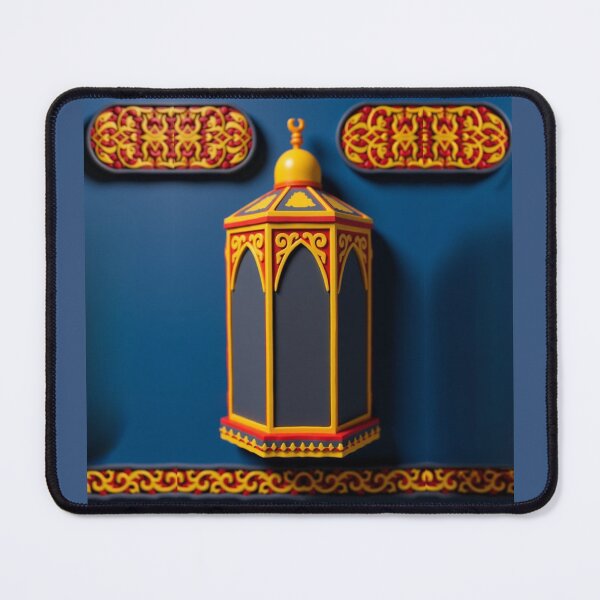 Item preview, Sacred Makkah Inspiration (V.1) – Kaaba Gold and Royal Blue Lantern Art designed and sold by D-Islamic.