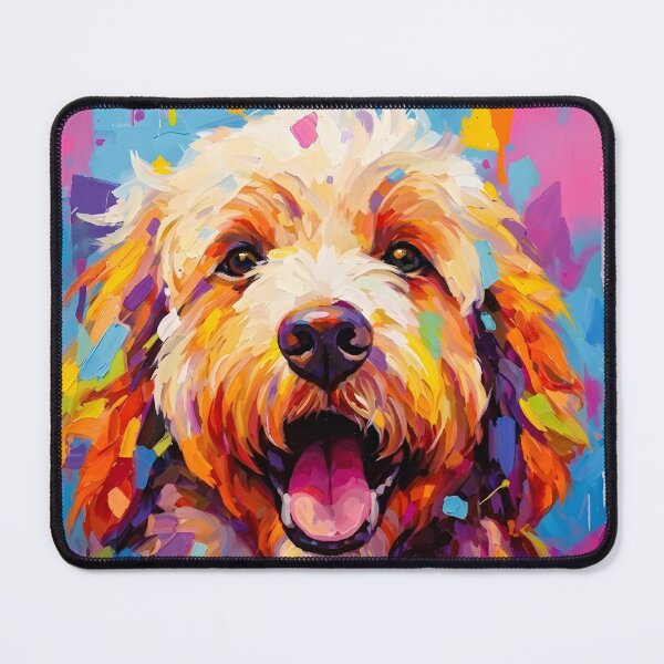 Item preview, Vibrant Pop Art Portrait of a Happy Goldendoodle designed and sold by interdesigner.