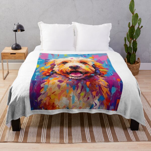 Item preview, Vibrant Pop Art Portrait of a Happy Goldendoodle designed and sold by interdesigner.