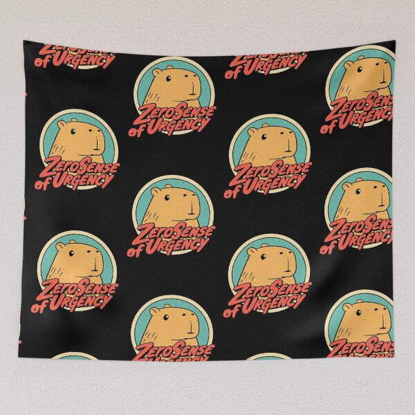 Item preview, Zero Sense Of Urgency Chill Capybara | Retro Distressed Vintage Meme Art designed and sold by kuwagatamushi.