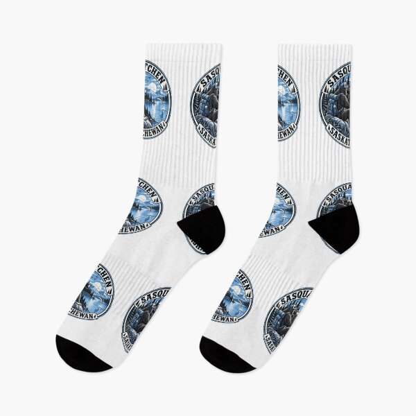 Item preview, Sasquatch watching a fish jump out of the lake with binoculars in Saskatchewan, Canada designed and sold by BigfeetLittlepaws.
