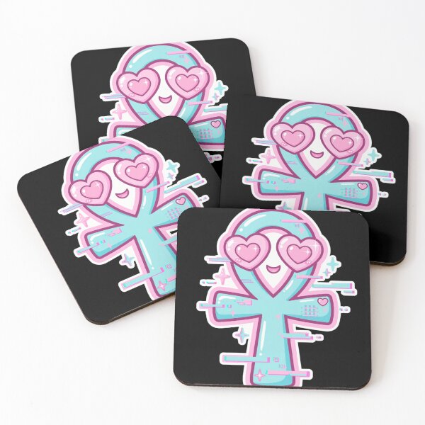 Item preview, Kawaii Ankh Heart Eyes - Cute Egyptian Cross Glitch designed and sold by Fulaly.