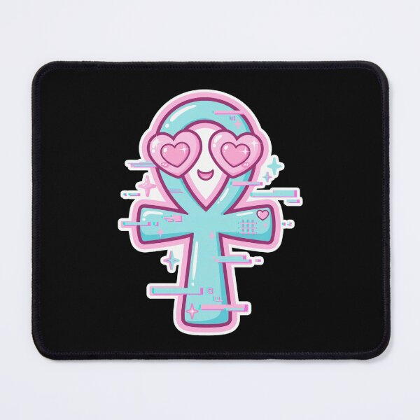 Item preview, Kawaii Ankh Heart Eyes - Cute Egyptian Cross Glitch designed and sold by Fulaly.