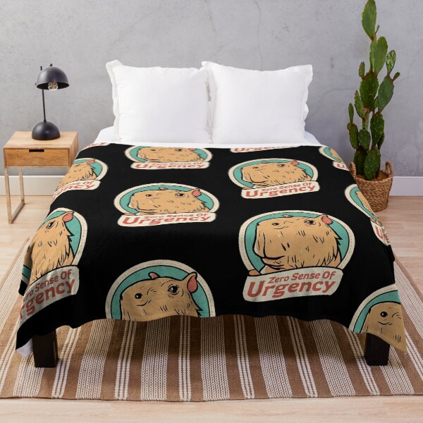 Item preview, Zero Sense Of Urgency Chill Capybara | Retro Distressed Vintage Meme Art designed and sold by kuwagatamushi.
