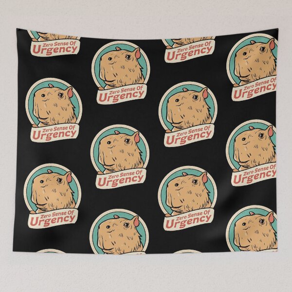 Item preview, Zero Sense Of Urgency Chill Capybara | Retro Distressed Vintage Meme Art designed and sold by kuwagatamushi.