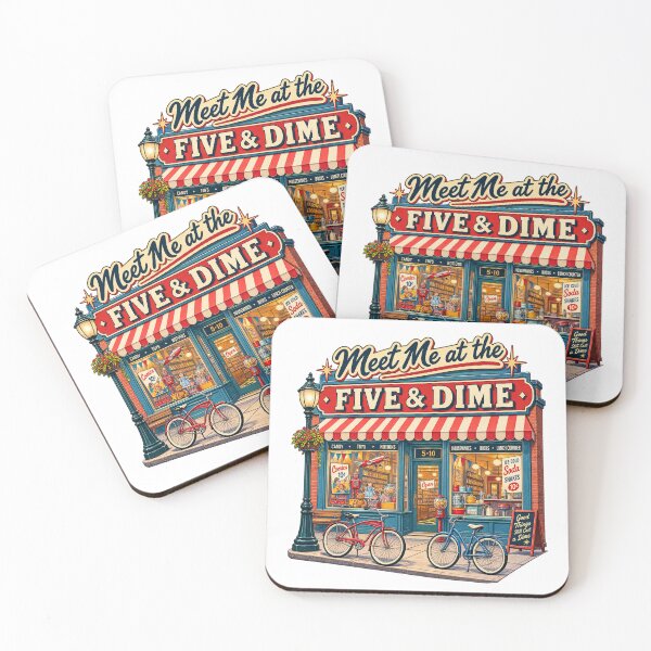 Aperçu de l'œuvre Rendez-vous au magasin Five & Dime – Vintage Main Street Store créée et vendue par Past in Threads.