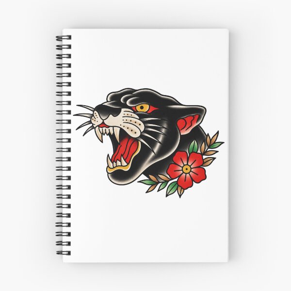 Item preview, Black Panther and Flower – Traditional Tattoo Design designed and sold by Scandi-Design.