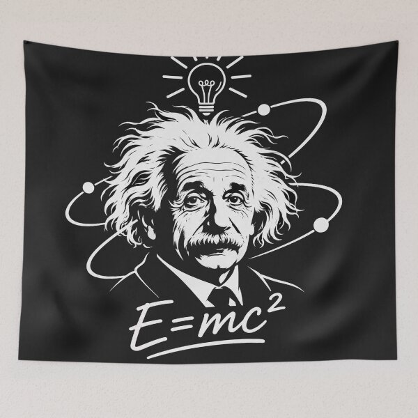Aperçu de l'œuvre Albert Einstein, génie de la science, formule de l'ampoule électrique créée et vendue par Owcomm.