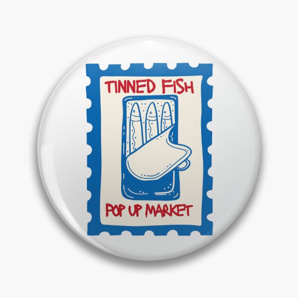 Item preview, Tinned Fish Pop Up Market Sardines Stamp | Seafood Design designed and sold by MerchSearchCO.
