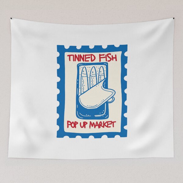 Item preview, Tinned Fish Pop Up Market Sardines Stamp | Seafood Design designed and sold by MerchSearchCO.
