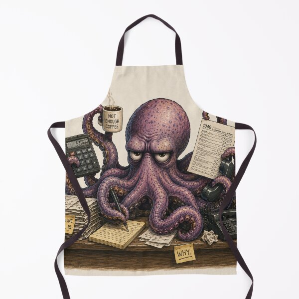 Item preview, Grumpy Octopus Filing Taxes — Funny Ocean Animal Humor designed and sold by Pablo-Revelo.