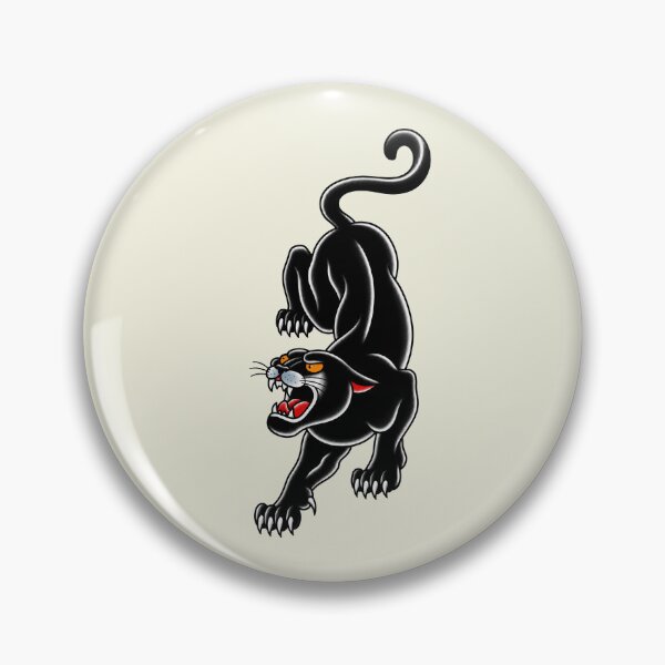 Item preview, Pouncing Black Panther – Traditional Tattoo Design designed and sold by Scandi-Design.