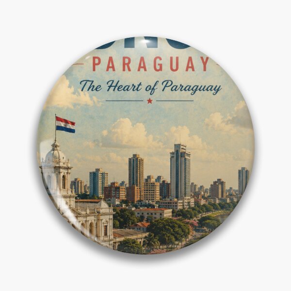 Item preview, Asunción Paraguay Vintage Travel Poster – The Heart of Paraguay designed and sold by ElartedeNoel.