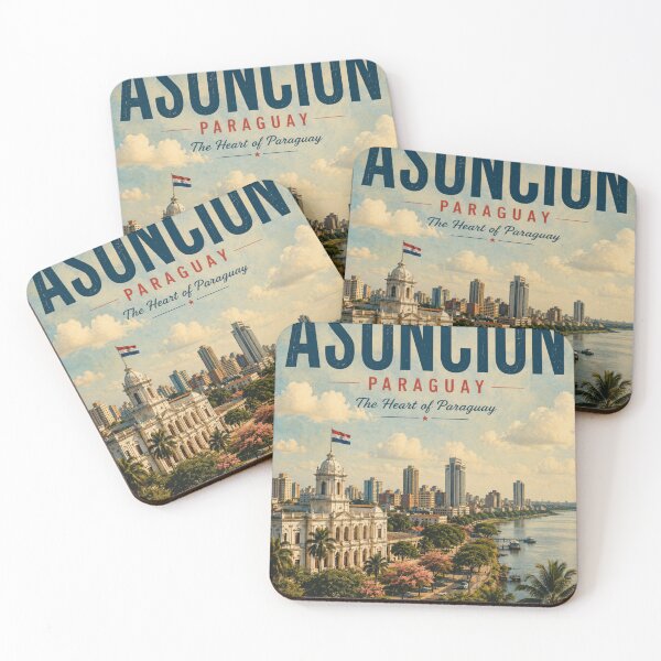 Item preview, Asunción Paraguay Vintage Travel Poster – The Heart of Paraguay designed and sold by ElartedeNoel.