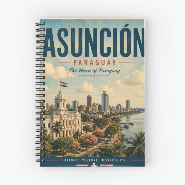 Item preview, Asunción Paraguay Vintage Travel Poster – The Heart of Paraguay designed and sold by ElartedeNoel.