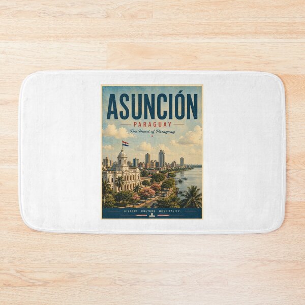 Item preview, Asunción Paraguay Vintage Travel Poster – The Heart of Paraguay designed and sold by ElartedeNoel.