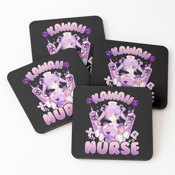 Item preview, Kawaii Nurse Anime Girl Eyepatch Syringe Design designed and sold by No Limits T-Shirts.