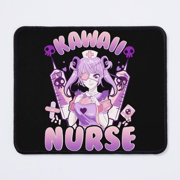 Item preview, Kawaii Nurse Anime Girl Eyepatch Syringe Design designed and sold by No Limits T-Shirts.