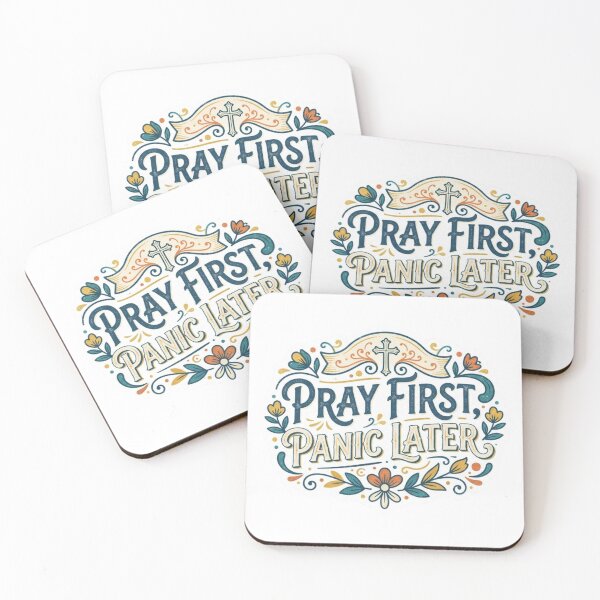 Item preview, Pray First Panic Later Christian Typographic Art designed and sold by MantoSagrado.