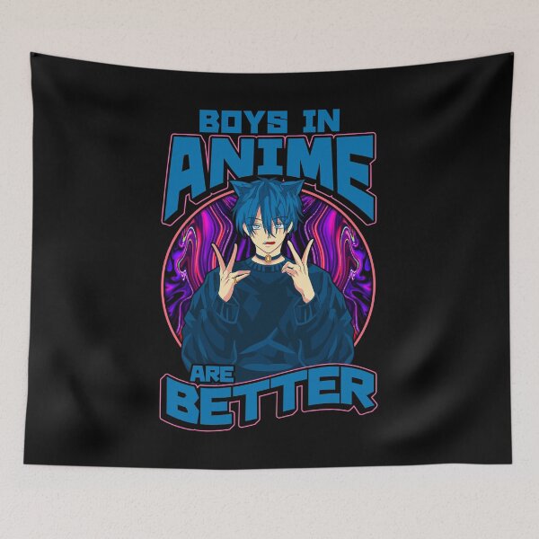 Item preview, Boys in Anime Are Better E-Boy Cat Ears Anime Fan designed and sold by No Limits T-Shirts.
