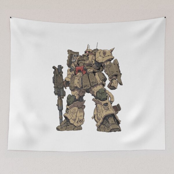 Aperçu de l'œuvre MS-06 Zaku II Desert Type - Mobile Suit Gundam - Retro Mecha Art créée et vendue par 3DJIN.