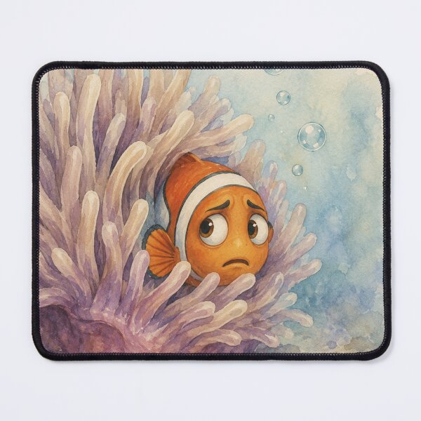 Item preview, Anxious Clownfish Leaving the Anemone — Watercolor Ocean Art designed and sold by Pablo-Revelo.