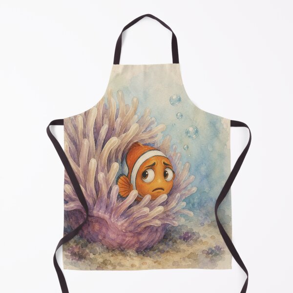 Item preview, Anxious Clownfish Leaving the Anemone — Watercolor Ocean Art designed and sold by Pablo-Revelo.