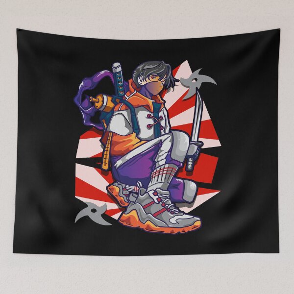 Item preview, Urban Ninja Anime Streetwear Warrior Katana Mask designed and sold by No Limits T-Shirts.