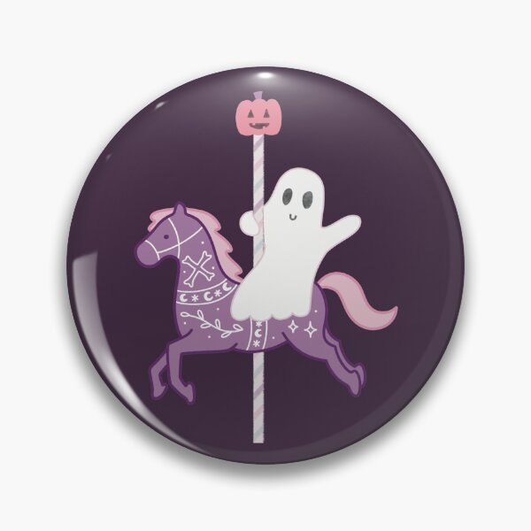 Item preview, Cute Halloween Ghost on a Carousel Horse designed and sold by winterpumpkin.