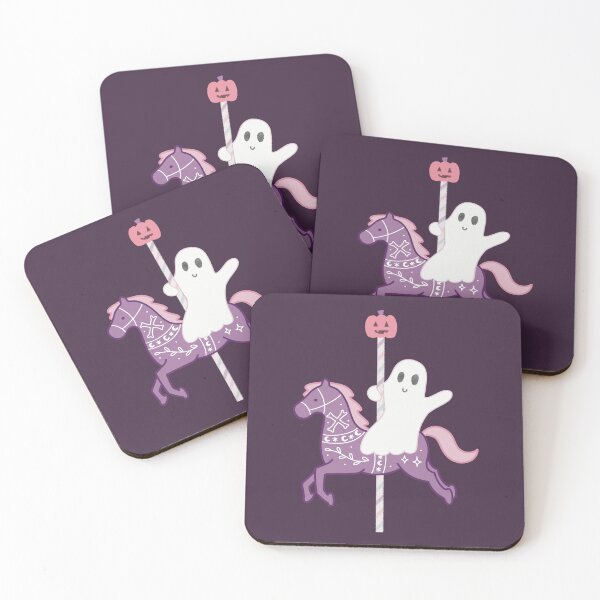 Item preview, Cute Halloween Ghost on a Carousel Horse designed and sold by winterpumpkin.
