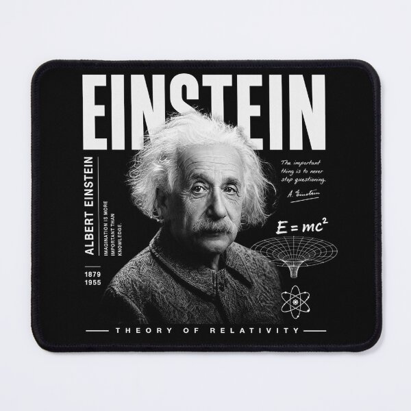Item preview, Albert Einstein Theory of Relativity Black And White Portrait designed and sold by Owcomm.