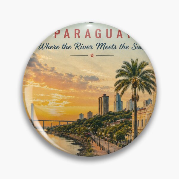 Item preview, Encarnación Paraguay Vintage Travel Poster – Where the River Meets the Soul designed and sold by ElartedeNoel.