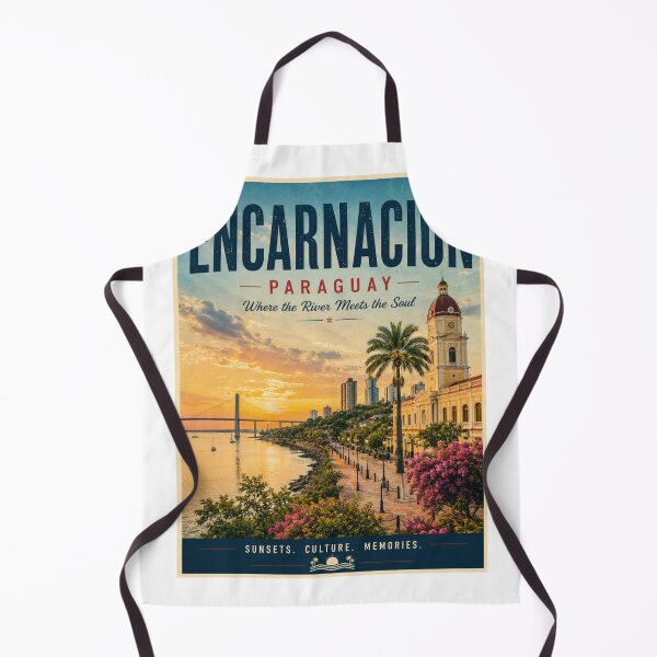 Item preview, Encarnación Paraguay Vintage Travel Poster – Where the River Meets the Soul designed and sold by ElartedeNoel.