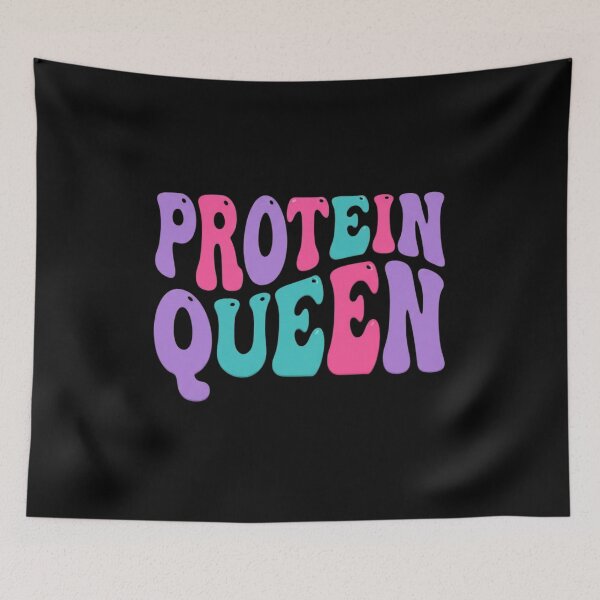 Item preview, Protein Queen Womens Retro Vintage Wavy Groovy T-Shirt | Funny Fitness Gym Nutrition Graphic Gift designed and sold by Trendably.