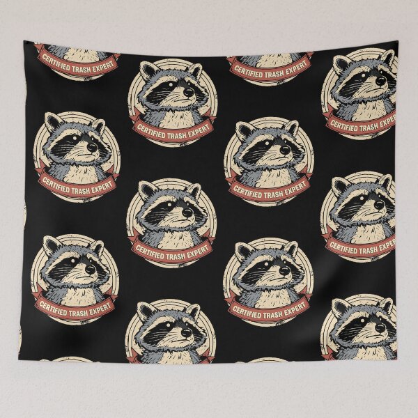 Item preview, Certified Trash Expert Raccoon Badge | Retro Vintage Trash Panda Art designed and sold by kuwagatamushi.