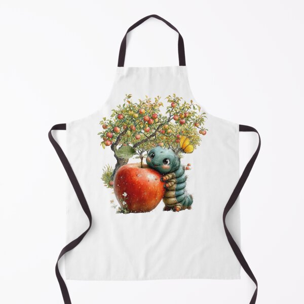 Item preview, Cute Caterpillar Hugging a Red Apple designed and sold by Szpaku desart .