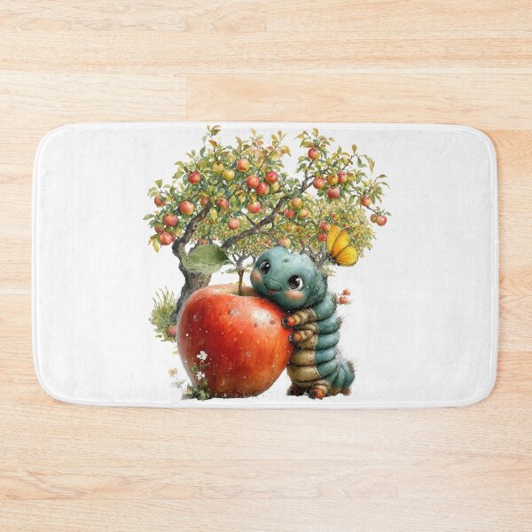 Item preview, Cute Caterpillar Hugging a Red Apple designed and sold by Szpaku desart .