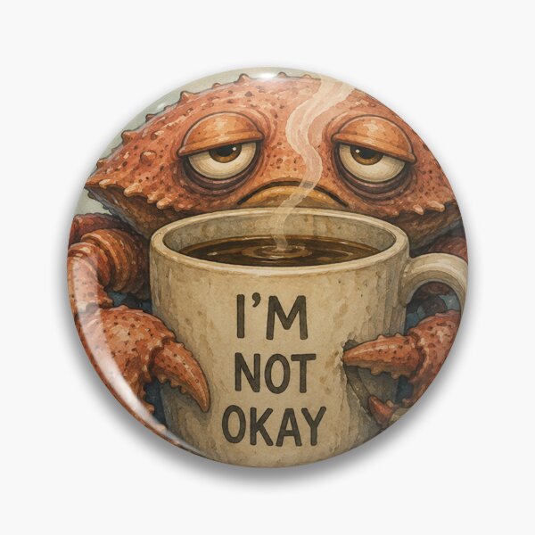 Item preview, Tired Crab with Coffee — Funny Sea Animal Humor designed and sold by Pablo-Revelo.