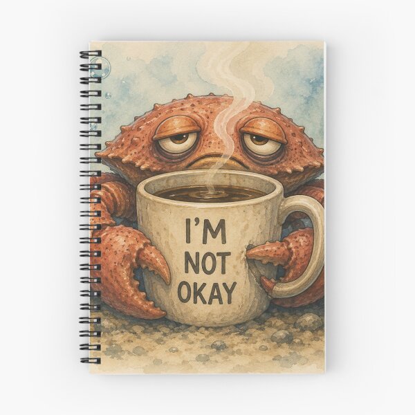 Item preview, Tired Crab with Coffee — Funny Sea Animal Humor designed and sold by Pablo-Revelo.