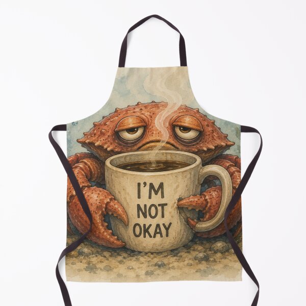 Item preview, Tired Crab with Coffee — Funny Sea Animal Humor designed and sold by Pablo-Revelo.