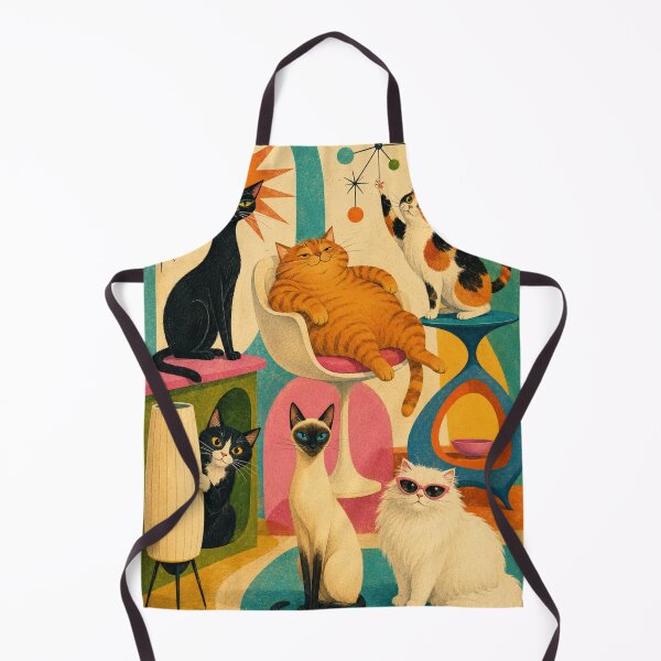 Artikelvorschau, Retro-Katzen entworfen und verkauft von FloramoonArt.